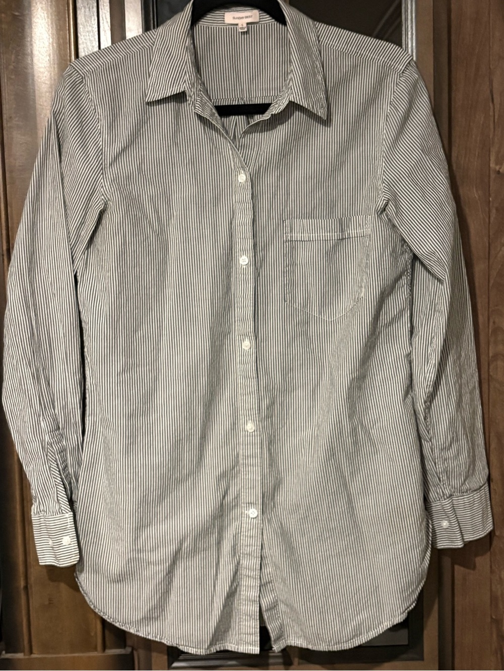 Sunday Best Blue-and-White Striped Button Up Shirt